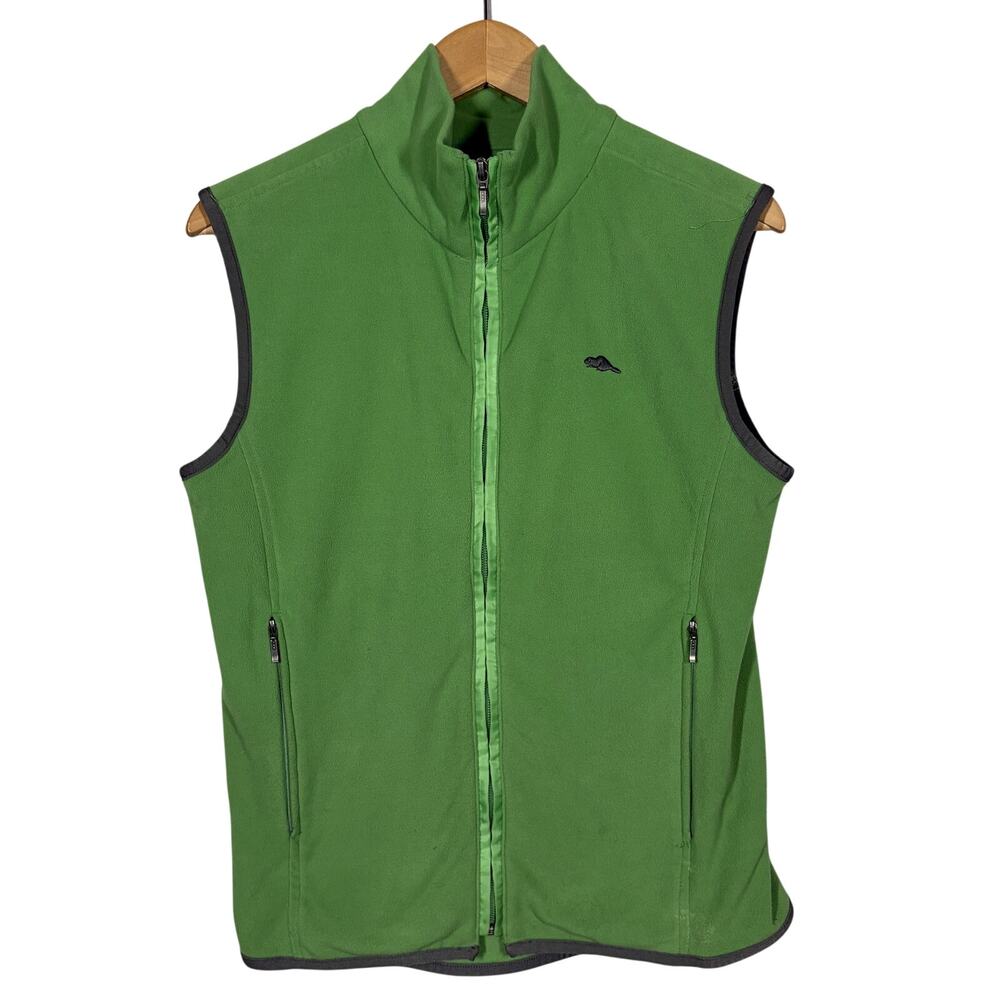 Vintage Roots Canada Full Zip Vest Lime Green Casual Winter - M